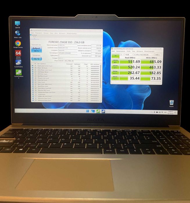 AVITA PURA 15.6 AMD Ryzen 5 3500U 8GB DDR4 256GB SSD Windows 11 Pro