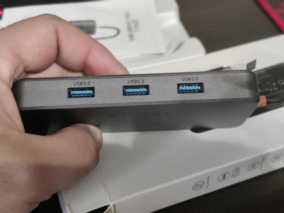 Док станция USB-С Hub Asometech SW10V-PRO 10-IN-1 VGA HDMI RJ45 USB ...