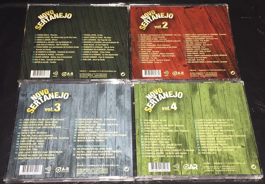 CD´s Novo SERTANEJO vol.1 vol.2 vol.3 vol.4 "êxitos" cds originais