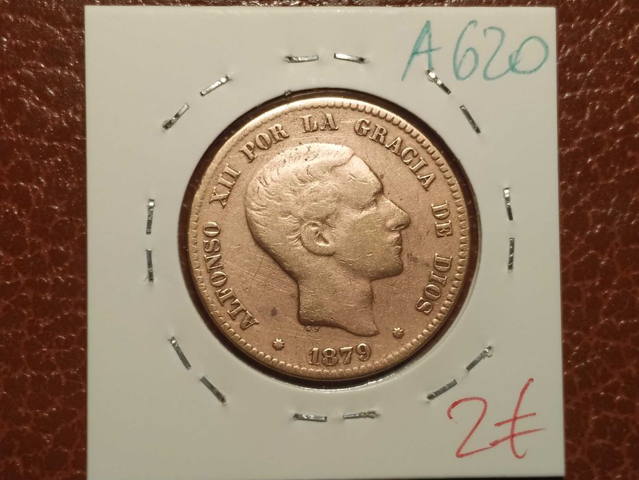 A620 moeda de 10 centimos de 1879 Espanha