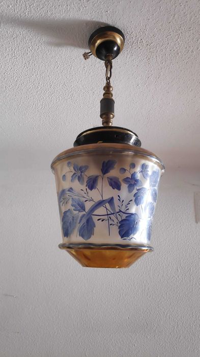 Candeeiro em Vidro Antigo - vintage