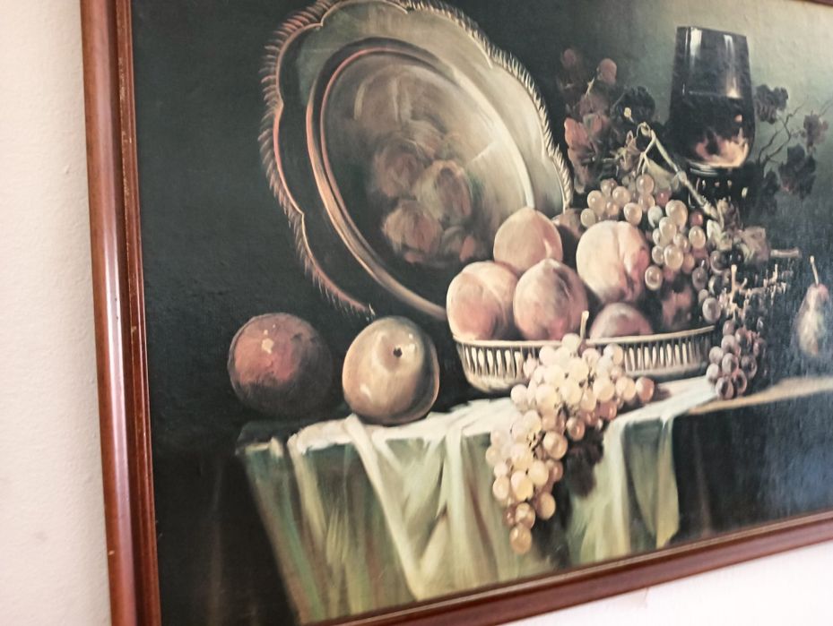 quadro antigo "fruteira"	53 cm x 73 cm	Em muito bom estado.*