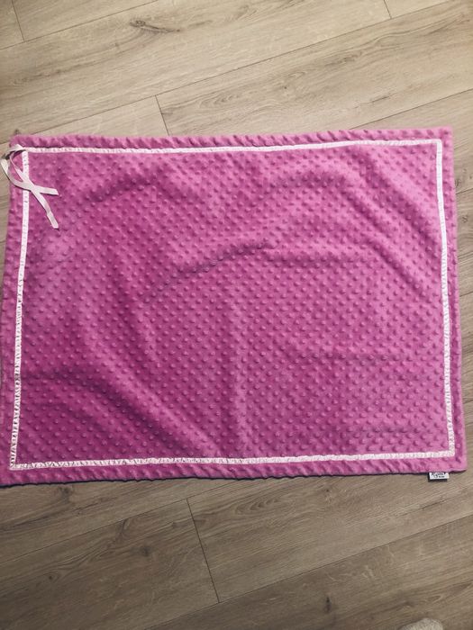 Kocyk dziecięcy Minky, ciemny róż.