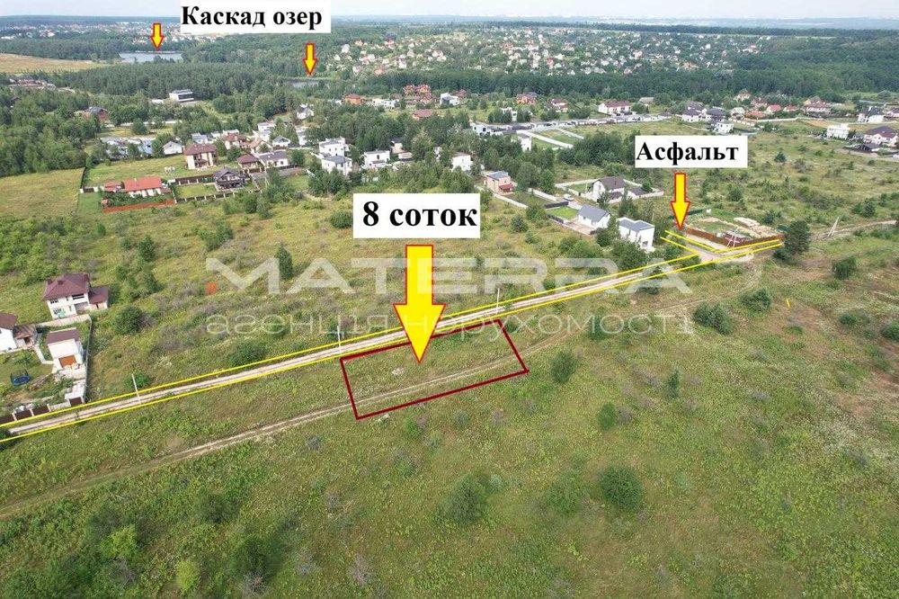 Горбовичі - Продаж ділянки 8 сот зі світлом 10 кВт, поруч каскад озер