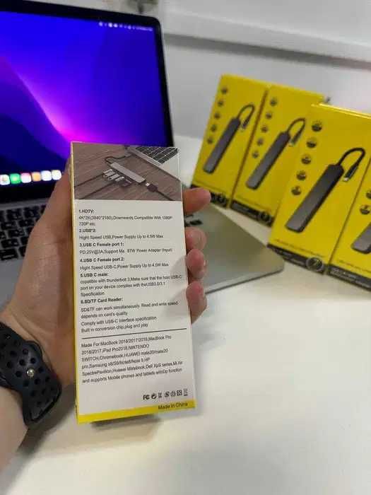 USB-C HUB 7в1 HDMI 4K PD 100W | Type-C хаб для MacBook, ноутбука та смартфона | Кардрідер iPhone / Android