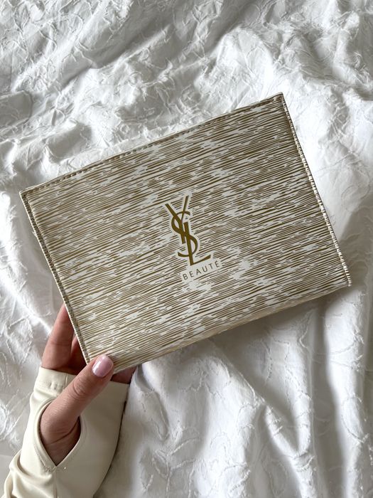 Nowa oryginalna kosmetyczka YSL Yves Saint Laurent Beaute złota biała