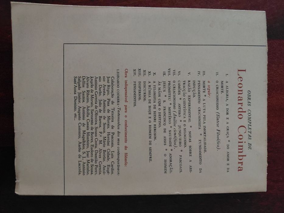 Leonardo Coimbra: Criacionismo