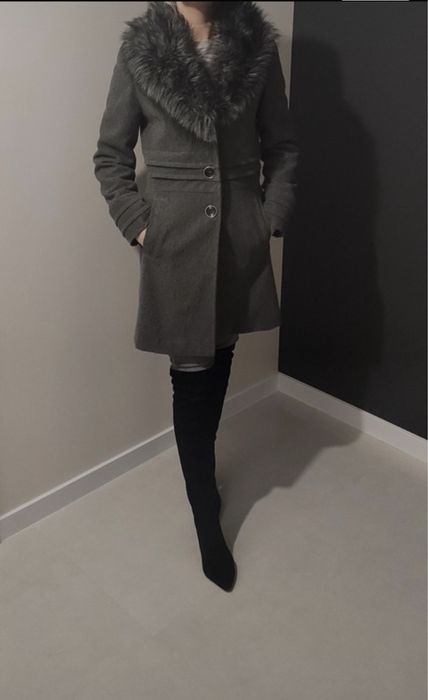 Zartex płaszcz 38 szary melanż