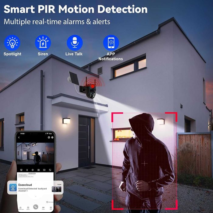 SULORON 4021-CD Kamera zewnętrzna 2K 4MP PTZ 360° + panel solarny WiFi 2,4/5 GHz