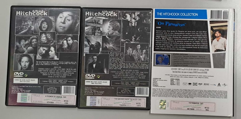 Pack com 6 Filmes do Alfred Hitchcock (Inclui o Filme os Passáros)