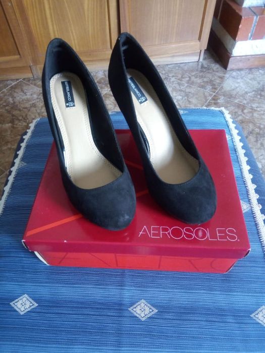 Sapato Senhora Tacão Alto Aerosoles Brahman PU Tamanho 39