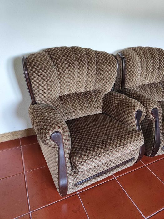 Conjunto de sofás em tecido