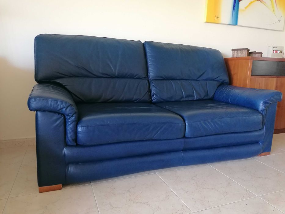 Sofá Cama  Pele/Couro Verdadeiro
