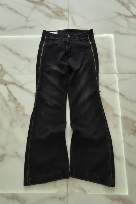 Zara flared zip jeans