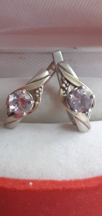 серьги 875 проба 375 проба серебро в позолоте