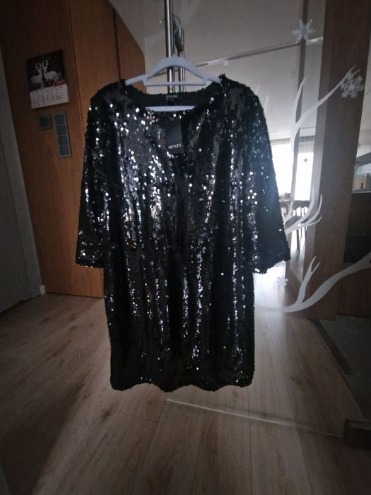 Sukienka sylwestrowa cekiny czarna