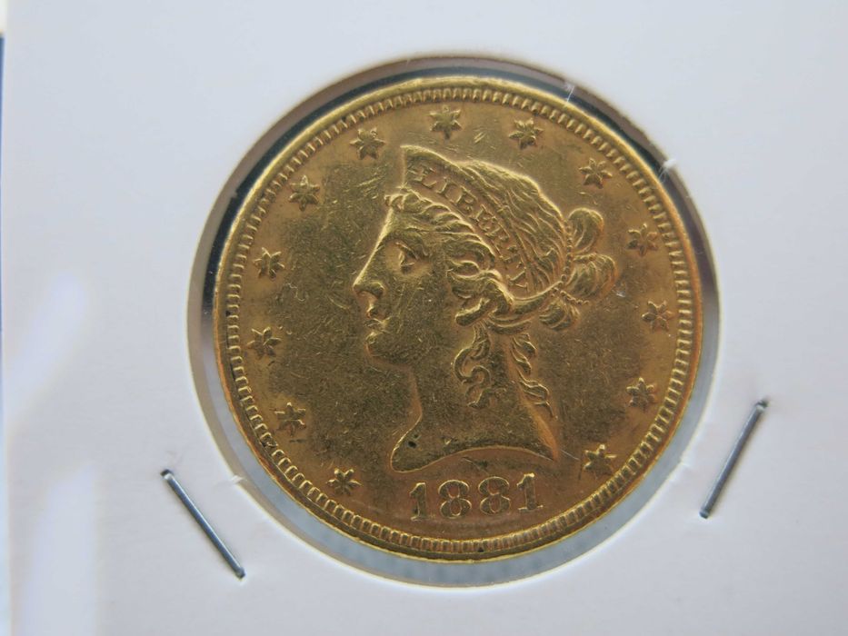 Moeda de ouro 10 dólares Americanos - In God We Trust - 1881