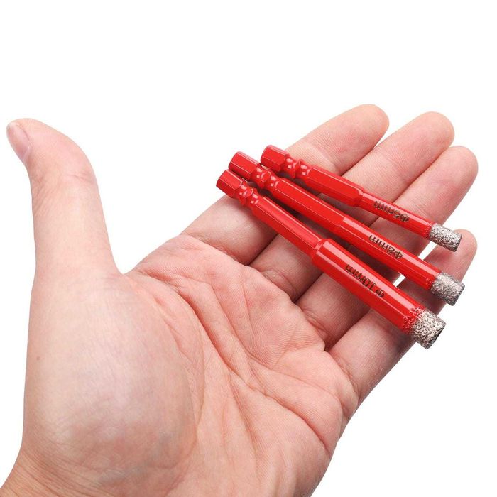 WIERTŁA Do Gresu Płytek Fliz 6 8 10mm DIAMENTOWE Zestaw 3szt Otwornice