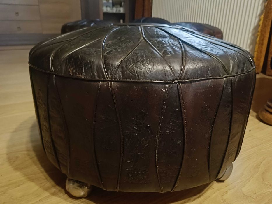 Pufa skórzana, krzesło, fotel