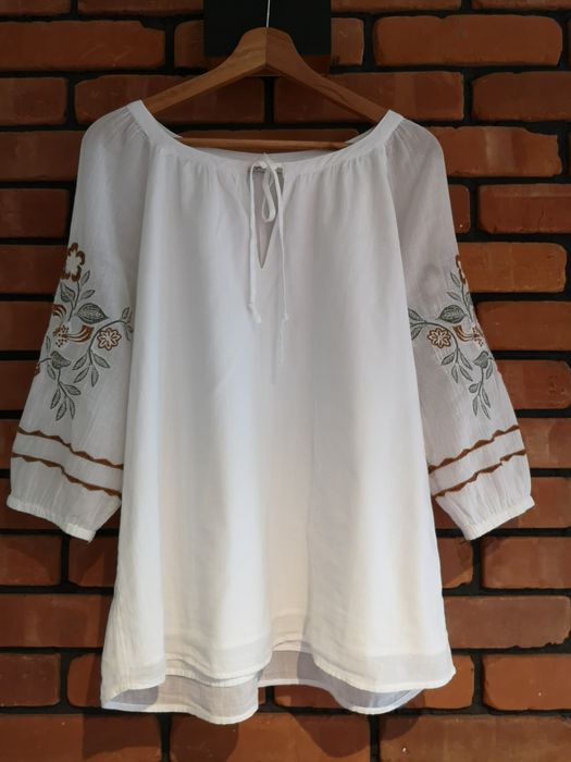 Bluza Esprit koszulowa 42 bawełniana haft haftowana elegancka