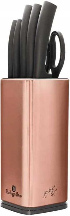 Zestaw noży na stojaku BERLINGER HAUS Metallic Line Rose Gold Edition