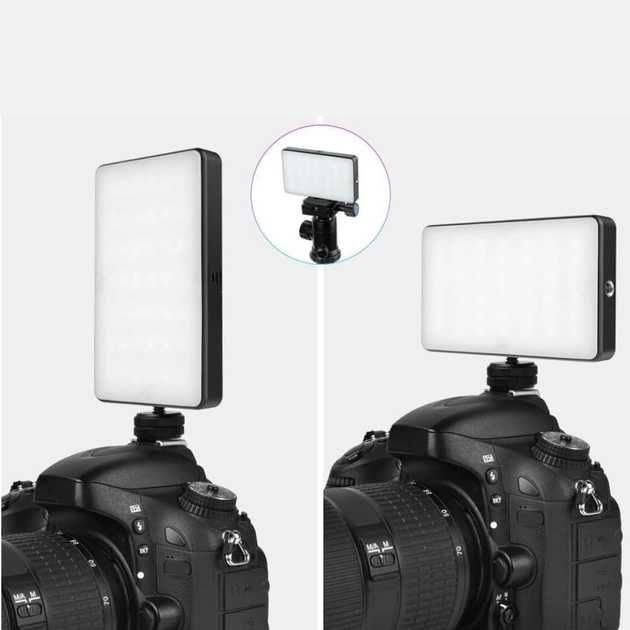 Накамерный RGB видеосвет 140 LED на аккумуляторе с дисплеем Luxceo