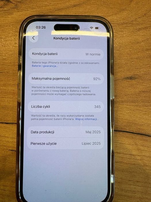 Smartfon I PHONE 16, bat 92%, 128GB, biały