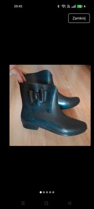 Kalosze damskie czarne gumiaki r 39
