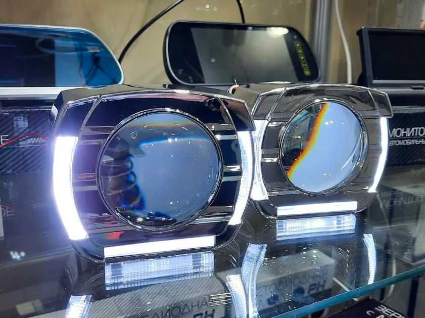 Биксеноновые линзы 3 дюйма (76мм) металл hella galaxy ксенон биксенон
