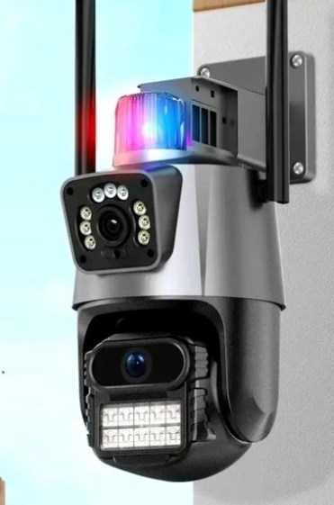 Вулична поворотна WIFI камера на 8MP сирена, зум, віддалений доступ