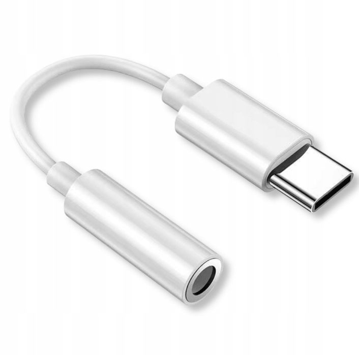 Nowy Adapter Przejściówka Mini Jack do USB-C Biały