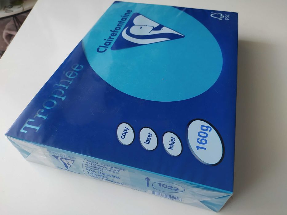 Papier ksero Trophee A4 160g kolor nr 1022 Intensive Blue Turquoise