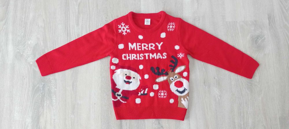 Sweter świąteczny sweterek 122 pepco renifer mikołaj