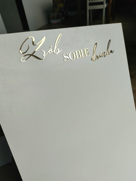 Tablica "zrób sobie drinka" wesele ślub