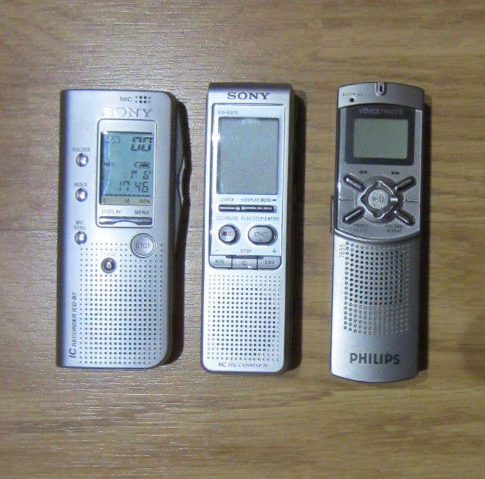 Conjunto Gravadores Sony ICD-B300, ICD-B7 + Philips VoiceTracer 7655