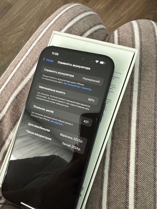 Iphone 15 plus black 128gb, 89% стан ідеальний