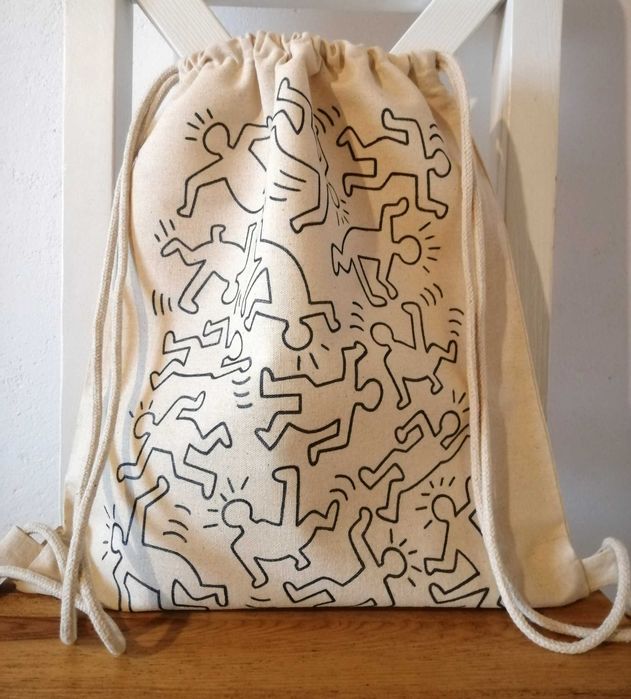 Keith HARING - plecak RĘCZNIE malowany