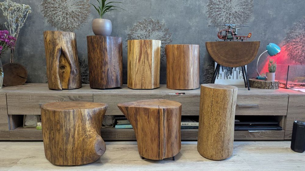 Пеньок столик стілець