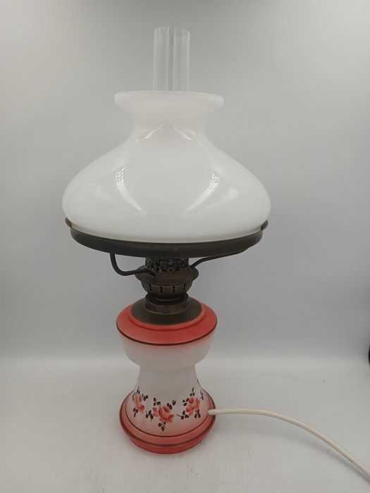 Lampa stołowa z PRL dwa klosze sprawna