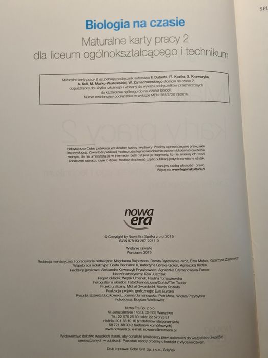 Maturalne karty pracy Biologia na czasie 2