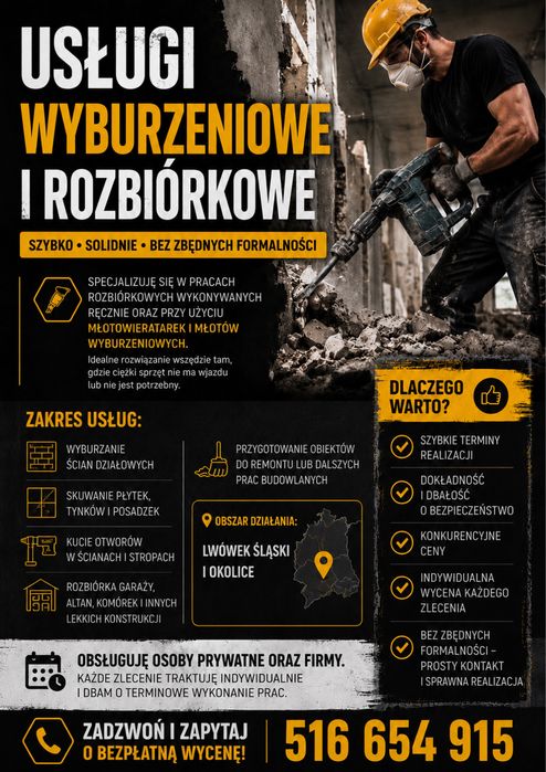 Uslugi wyburzeniowe i rozbiorkowe