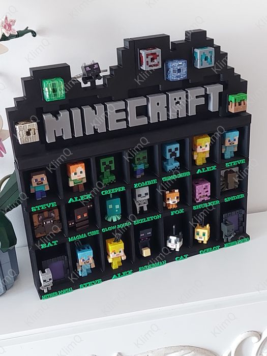 NOWOŚĆ 2026 !! Półeczka stojak  na figurki Minecraft Kinder Joy