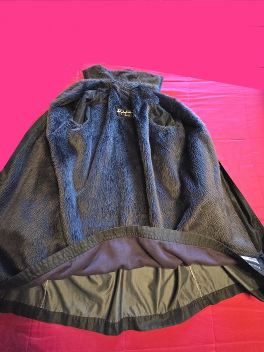 Casaco Vintage longo inverno com pêlo sintético