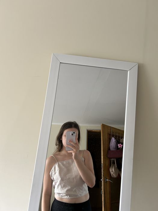 Top bezowy z kokarda