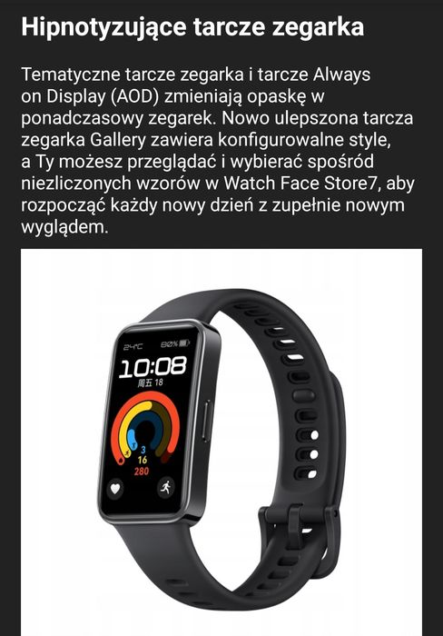 Zegarek- opaska, smartwatch HUAWEI  9 band