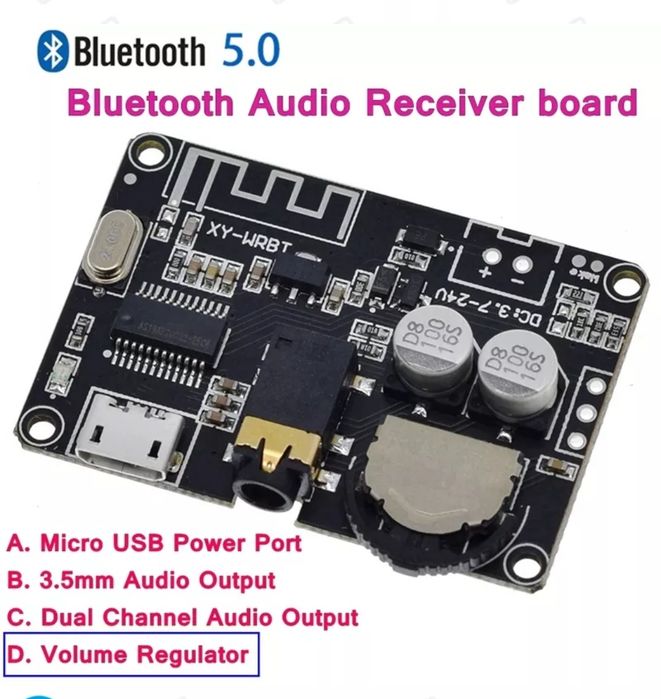 MP3 Bluetooth 5.0 приемник, декодер 3.7-24В XY-WRBT