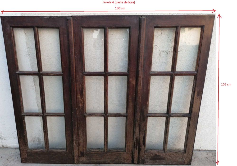 Janelas de madeira - 4 para venda + 1 de oferta