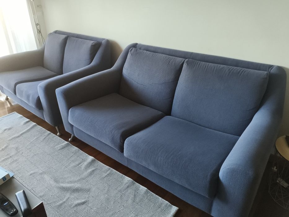 Sofá 3 lugares azul