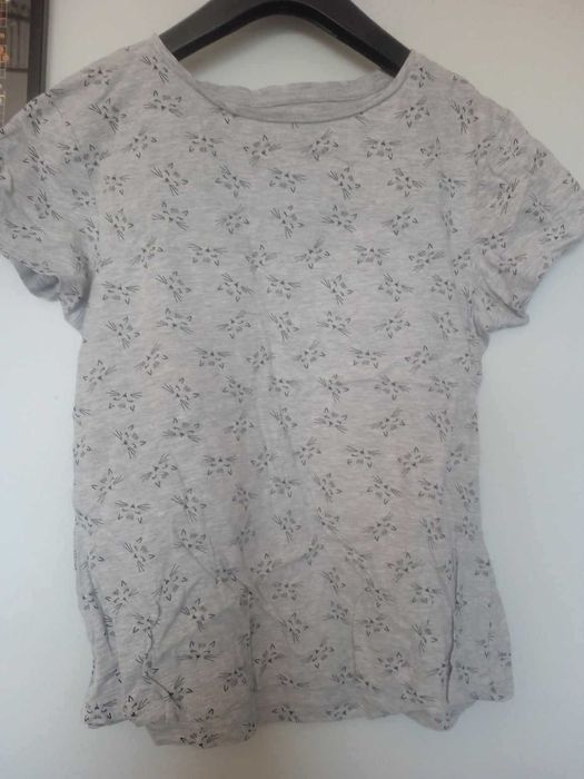 T-shirt szary w kotki, r. 40/L, Primark