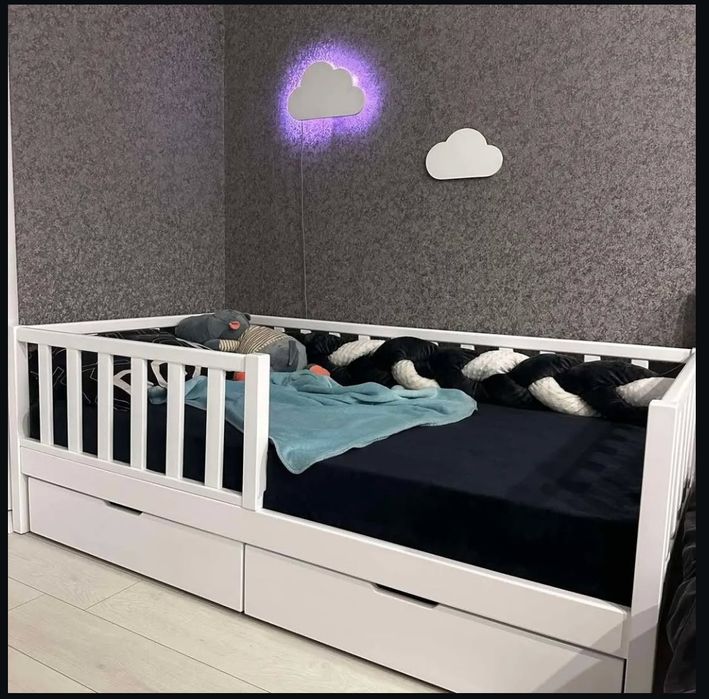 Міцне дитяче ліжко з шухлядами від виробника! Витримує до 150 кг